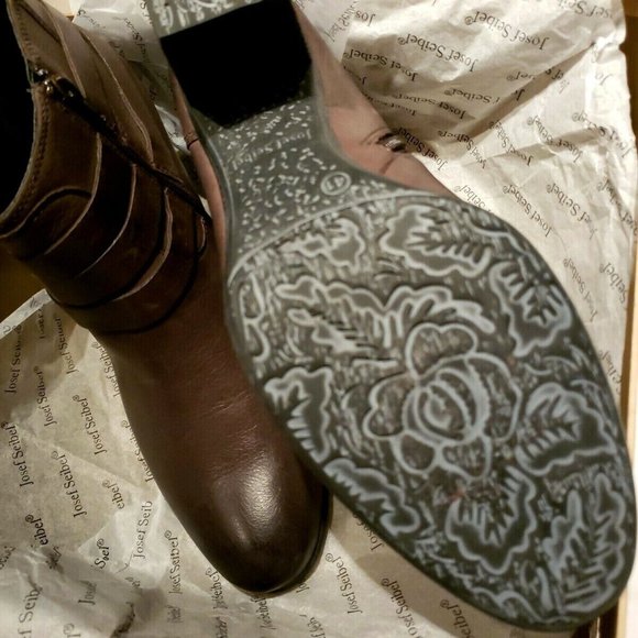 Josef Seibel New BRITNEY 50 Comfort Boots 41/10 Brown Black Ombre Leather Bootie - Picture 9 of 16